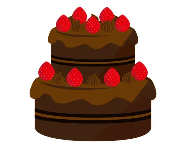 Vector illustration of Cake vector illustration . Sweets, desserts . chocolate cake
