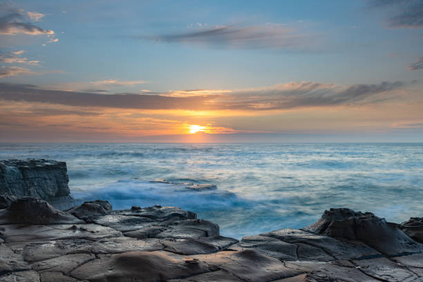 istock Coastal Sunrise Seascape from Rock Platform 1201786719
