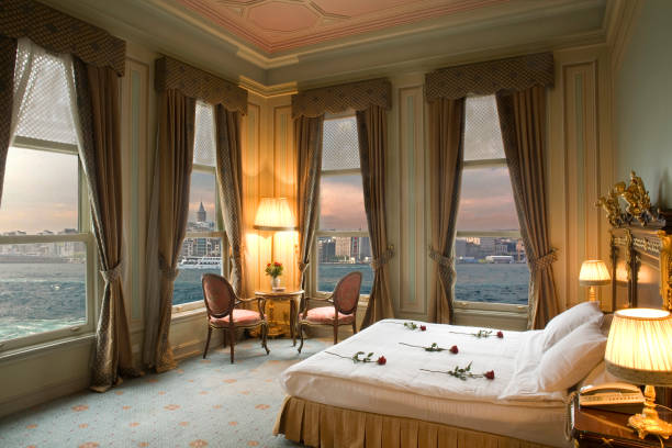 istock Hotel room with panoramic view of the Bosphorus, Istanbul 1201792242