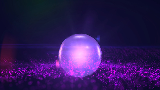 Concept Background  About Cast a spell, Divine magic and Occultism with a crystal ball with a sparkling energy aura.