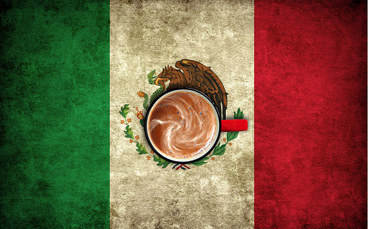 Coffee on Flag of Mexico