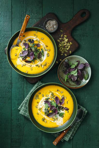 istock Vegan Creamy Roasted Pumpkin Soup 1201801077