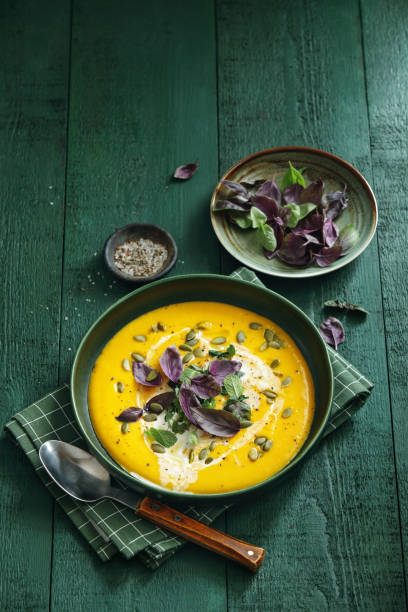 istock Vegan Creamy Roasted Pumpkin Soup 1201801567