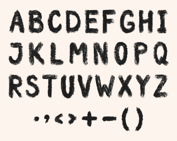 istock Grunge charcoal lettering font. 10 eps design. Vector hand chalk calligraphy title alphabet. Handwritten brush letters. Hand lettering alphabet for your design: calligraphy, logo, slogan 1201812394