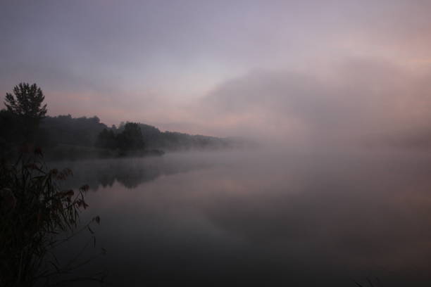istock Foggy lake in Hungarian lake. 1201813422