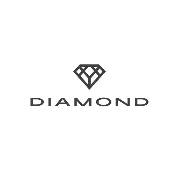 diamentowe logo biżuteria biżuteria boutique lux luksusowy klejnot gem kryształowy kształt karat bogaty skarb drogi prezent moda błyszczyć królewskie bogactwo facet małżeństwo zaręczynowy pierścionek miłość romans - crystal bright diamond gem stock illustrations