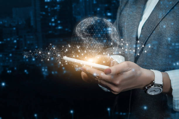 istock The concept of using the block chain Technology . 1201817559
