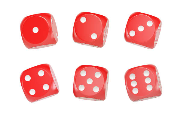 istock Set of six red poker playing dice 1201819262