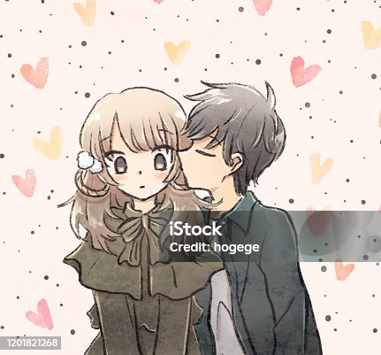 214 Couple Kiss Cheek Illustrations Illustrations & Clip Art - iStock