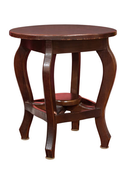 istock Dark Wooden Table Isolated on White with Clipping Path 1201823933