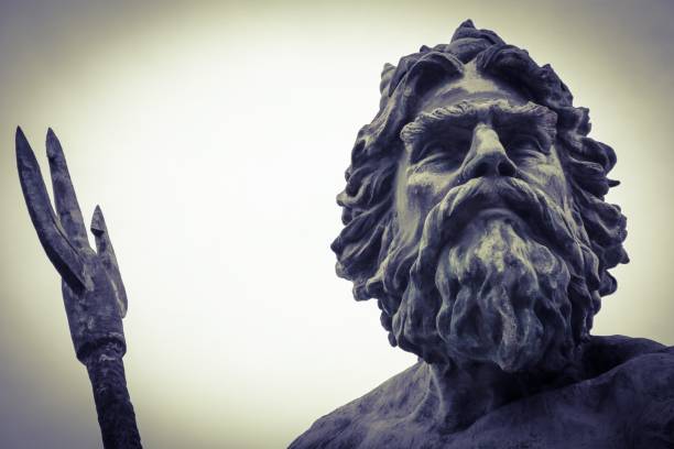 Neptune Poseidon statue at Virginia Beach, Virginia. neptune roman god stock pictures, royalty-free photos & images