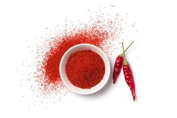 istock Top view of bright red pepper spice in bowl 1201825844