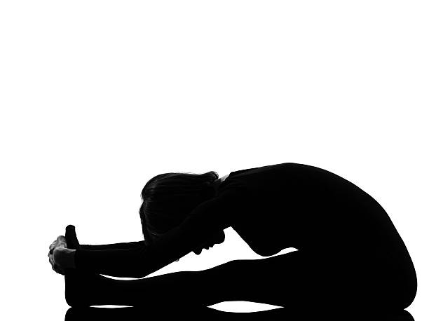 istock woman paschimottanasana yoga pose 120182617