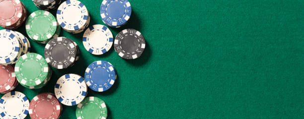 istock Poker table in casino top view 1201828765