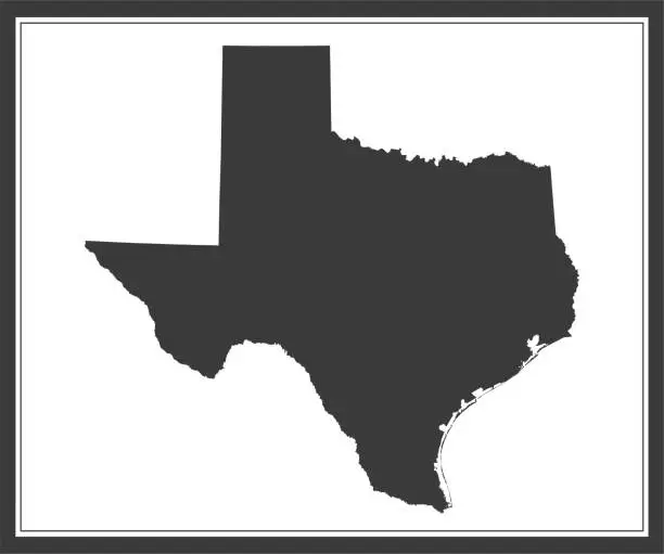 Vector illustration of Texas outline vector map cartography