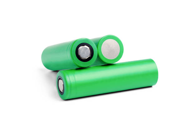 istock 18650 rechargeable lithium-ion batteries. isolated on a white background. batteries for flashlights, vapes, electronic cigarettes, laptops 1201833400