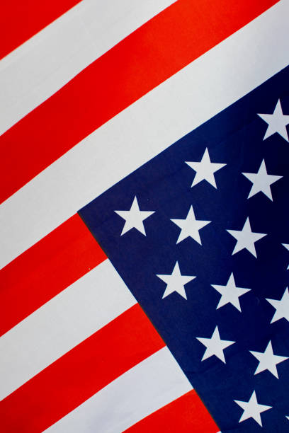 istock Closeup of bright American flag as a background. 1201834283