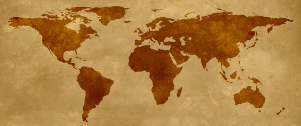 istock Old map of the world parchment vintage 1201836674