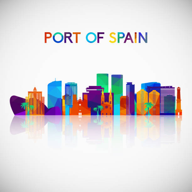 Port of Spain skyline silhouette in colorful geometric style. Symbol for your design. Vector illustration. Port of Spain skyline silhouette in colorful geometric style. Symbol for your design. Vector illustration. port of spain stock illustrations