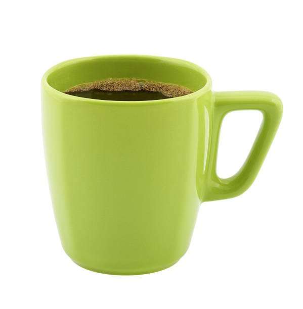 Coffee in a cup of green stock photo
