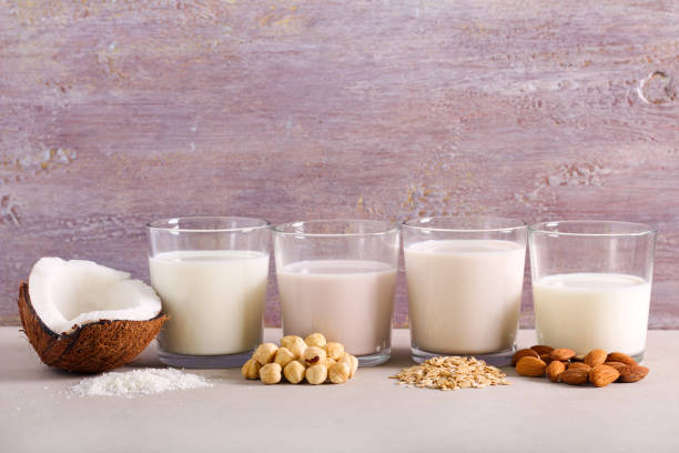 istock Assortment of non-dairy milk alternatives 1201838490