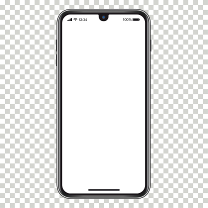 Smartphone with blank screen. Eps10 vector illustration with layers (removeable) and high resolution jpeg file included (300dpi).
