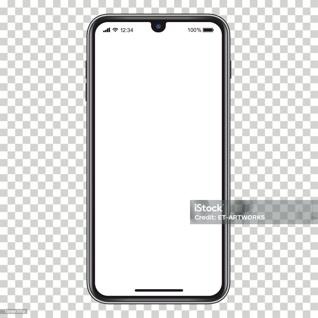 Vector realistic mobile phone Smartphone with blank screen. Eps10 vector illustration with layers (removeable) and high resolution jpeg file included (300dpi). Smart Phone stock vector