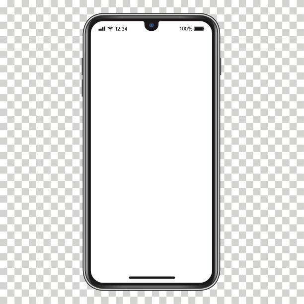 Vector realistic mobile phone Smartphone with blank screen. Eps10 vector illustration with layers (removeable) and high resolution jpeg file included (300dpi). iphone stock illustrations
