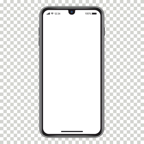 Vector realistic mobile phone Smartphone with blank screen. Eps10 vector illustration with layers (removeable) and high resolution jpeg file included (300dpi). screen stock illustrations