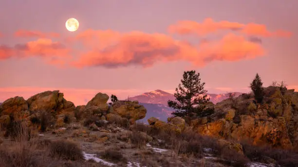 Photo of Full Moon over the Foothills of Colorado