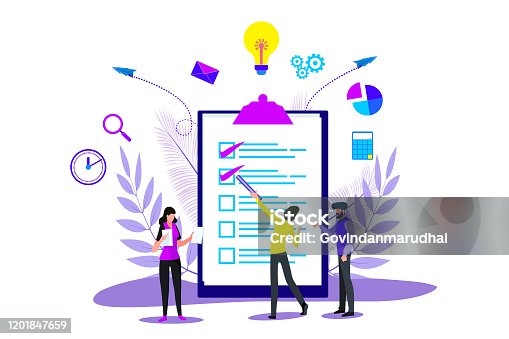istock Business Planning and Strategy Landing in Checklist for Web Page or Website 1201847659