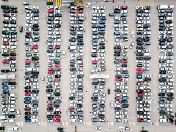 istock Parking lot from above 1201847935
