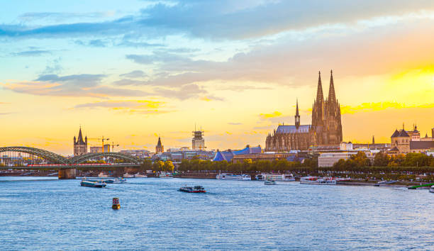 istock sunset in cologne with Dome and river Rhine 1201852826