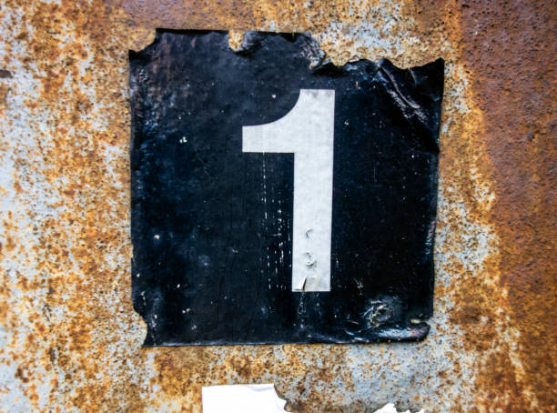 istock Written Wording in Distressed State Typography Found Number One 1 1201855678
