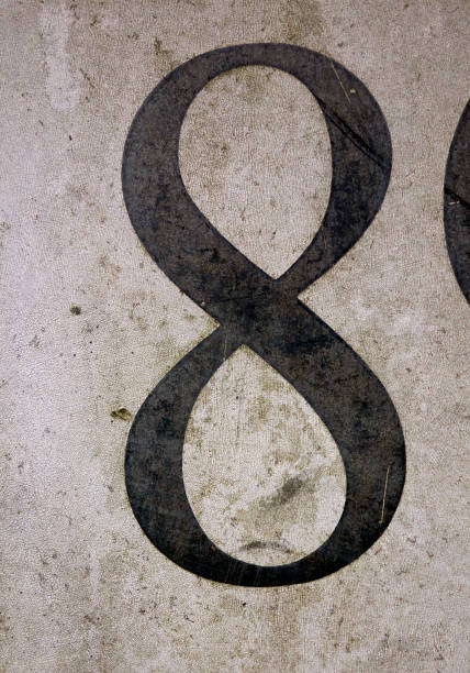 Written Wording in Distressed State Typography Found Number 8