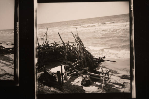 rough, baltic sea, vintage, GDR, 1989, beach,