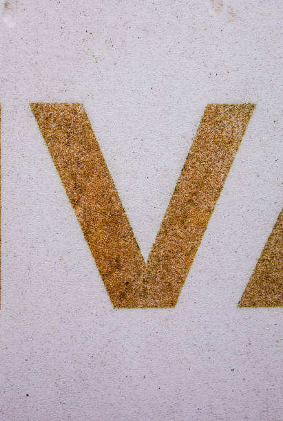 istock Written Wording in Distressed State Typography Found Letter V 1201859915