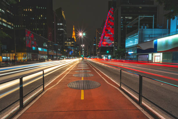 istock Paulista Avenue at night. 1201863488