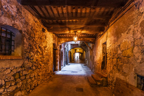 Covered alleyway of Villefranche-sur-Mer, French Riviera