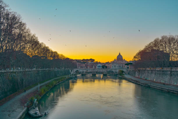 istock Tiber River and St. Angel's Bridge in Rome 1201869922