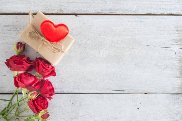 istock Valentine's day background with flowers and hearts 1201871643