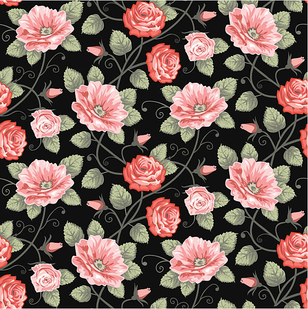 Rose pattern senza bordi - illustrazione arte vettoriale