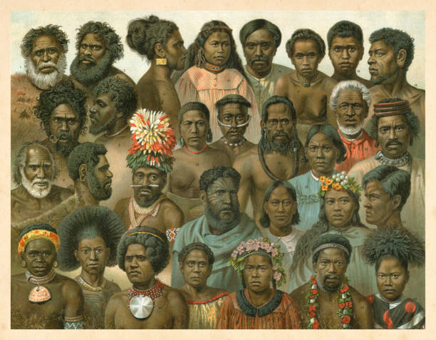 polinezyjczycy i mieszkańcy australii - aboriginal stock illustrations