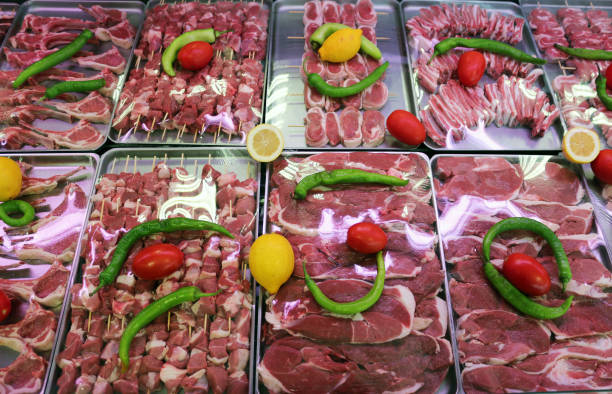 istock Close Up Various Meat in a Supermarket 1201875098
