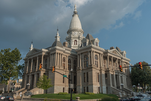 Lafayette, Indiana / USA: Tippecanoe County Courthouse, Lafayette, Indiana, in the summer