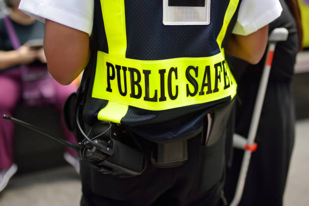 Safety public guard in New York City stock photo