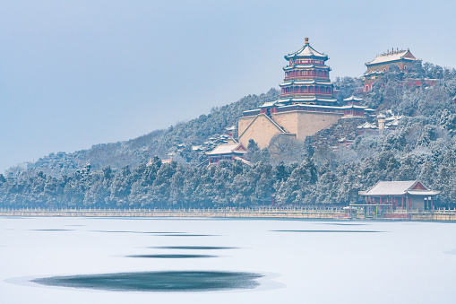 Summer palace in the winter Beijing China