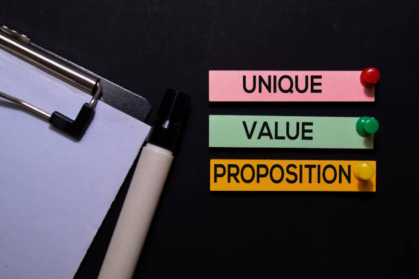 istock Unique Value Proposition - UVP text on sticky notes isolated on office desk 1201887463