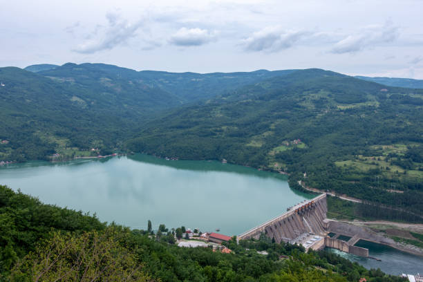 istock Perucac Artificial Lake and Great Dam. Hydroelectric Power Plant. 1201888130