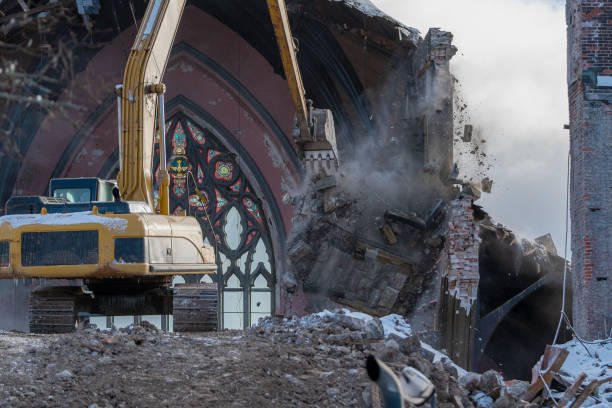 istock Demolishing A Gothic Church 1201893659